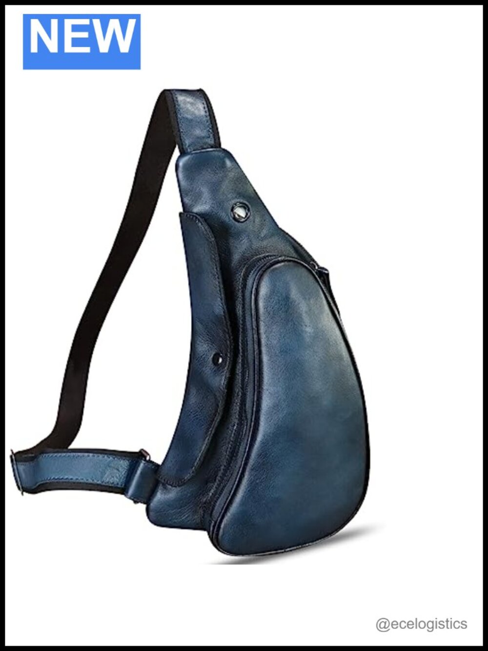 Genuine Leather Sling Bag Crossbody Backpack Handmade Chest Purse Cycling